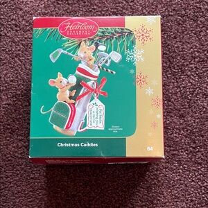 Carlton Cards Green Red and White Christmas Golf Caddy Ornament
